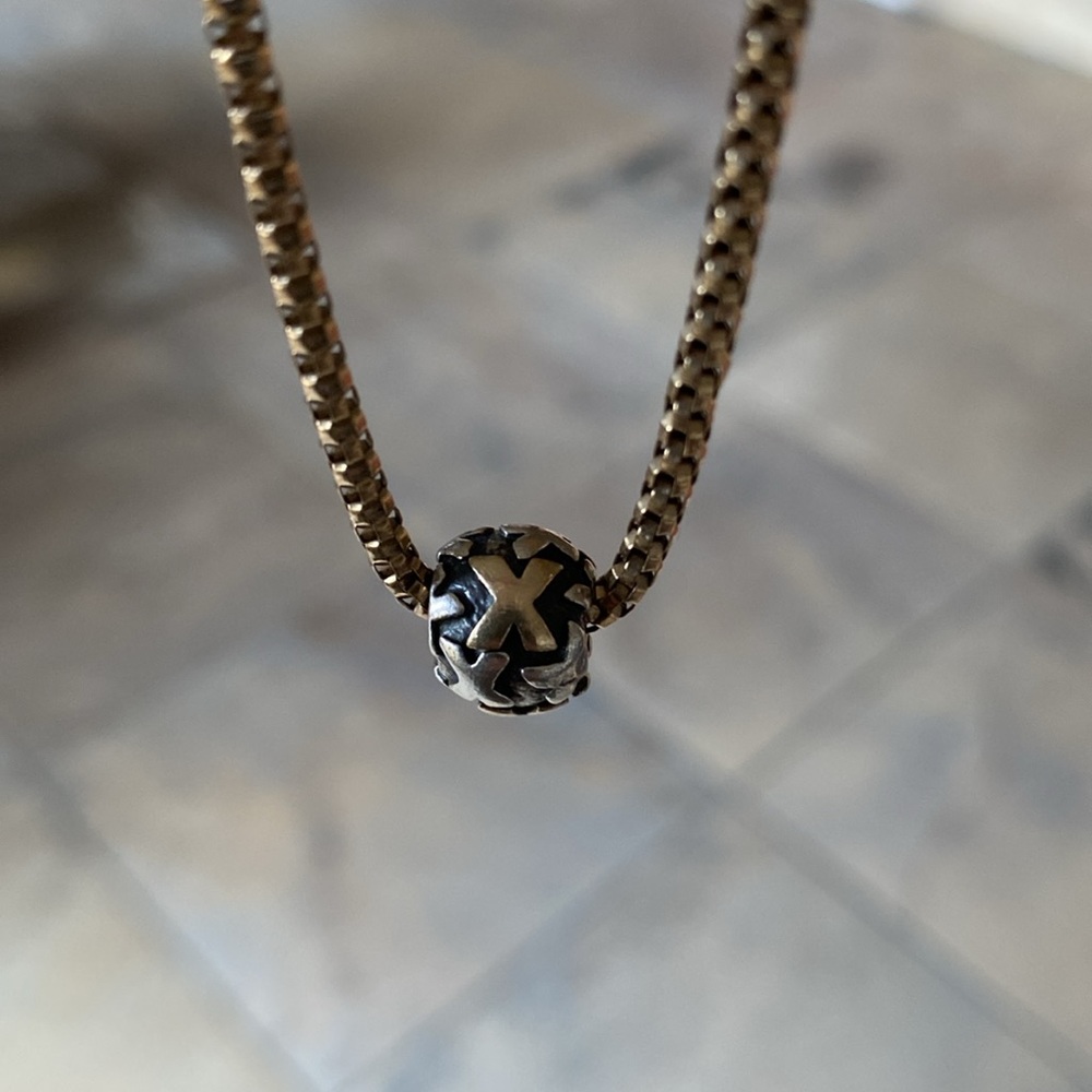 PANDORA Alphabet/Initial 14k/Sterling Charm ‘X’ Catalogue Number 790298X